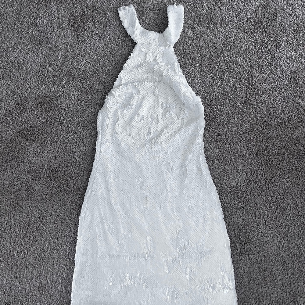 Meshki White Sequin Mini Dress
